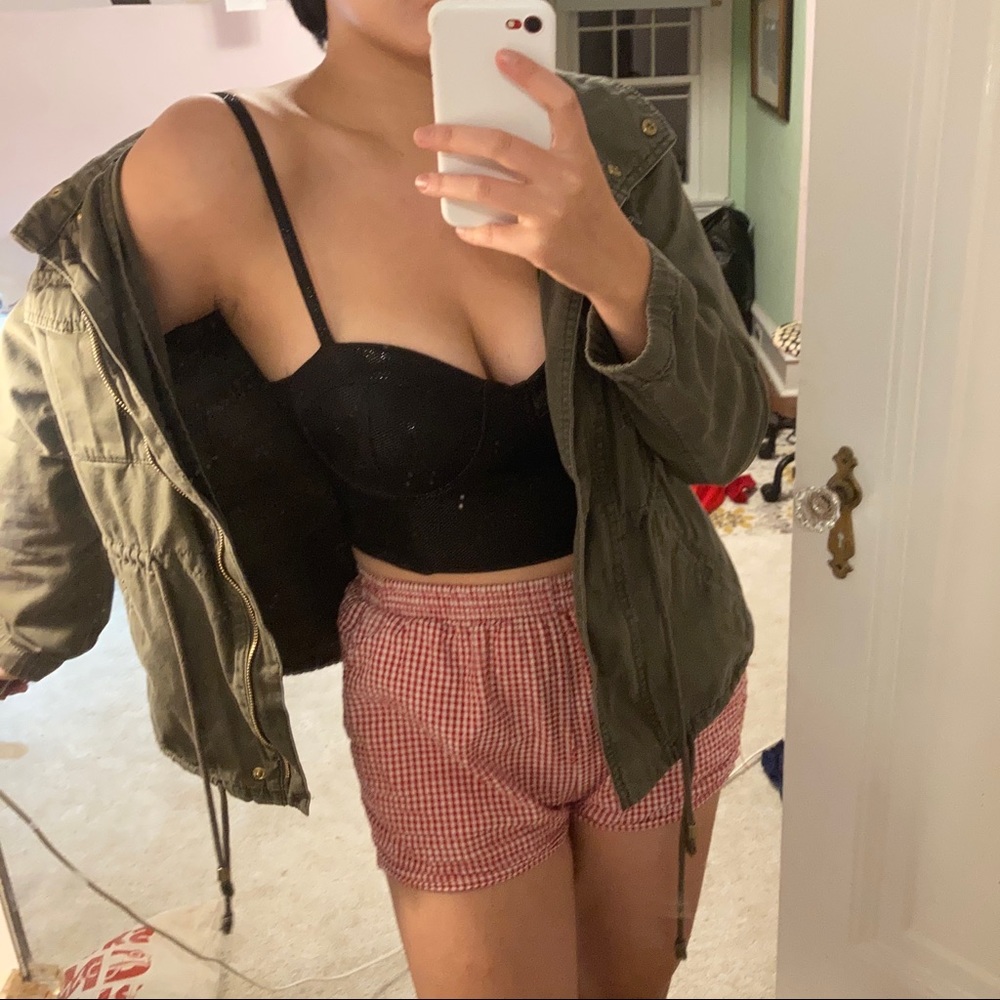 green jean jacket oversized